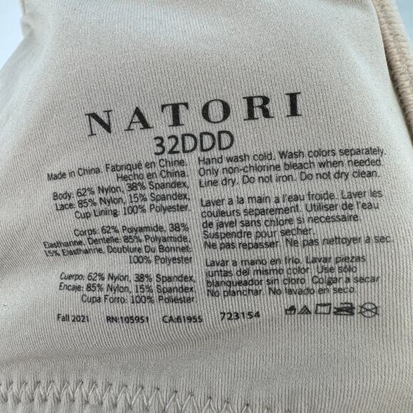 Natori Tan Lacy Bra Nordstrom Bliss Perfection Contour Soft Cup 32DDD Wireless - Picture 6 of 6